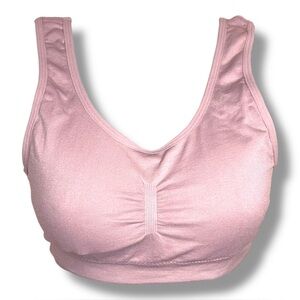 Medium Large Fitwell Pastel Pink Comfort Bra Removable Cups Stretch Wireless